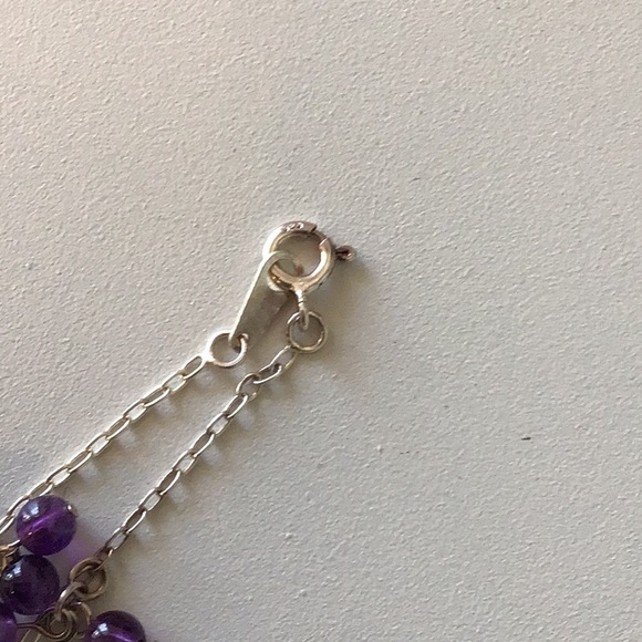 Sterling Silver Amethyst Anklet - Picture 3 of 7